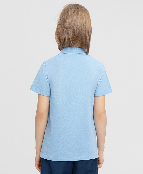 Футболка-поло с коротким рукавом голубая Button Blue