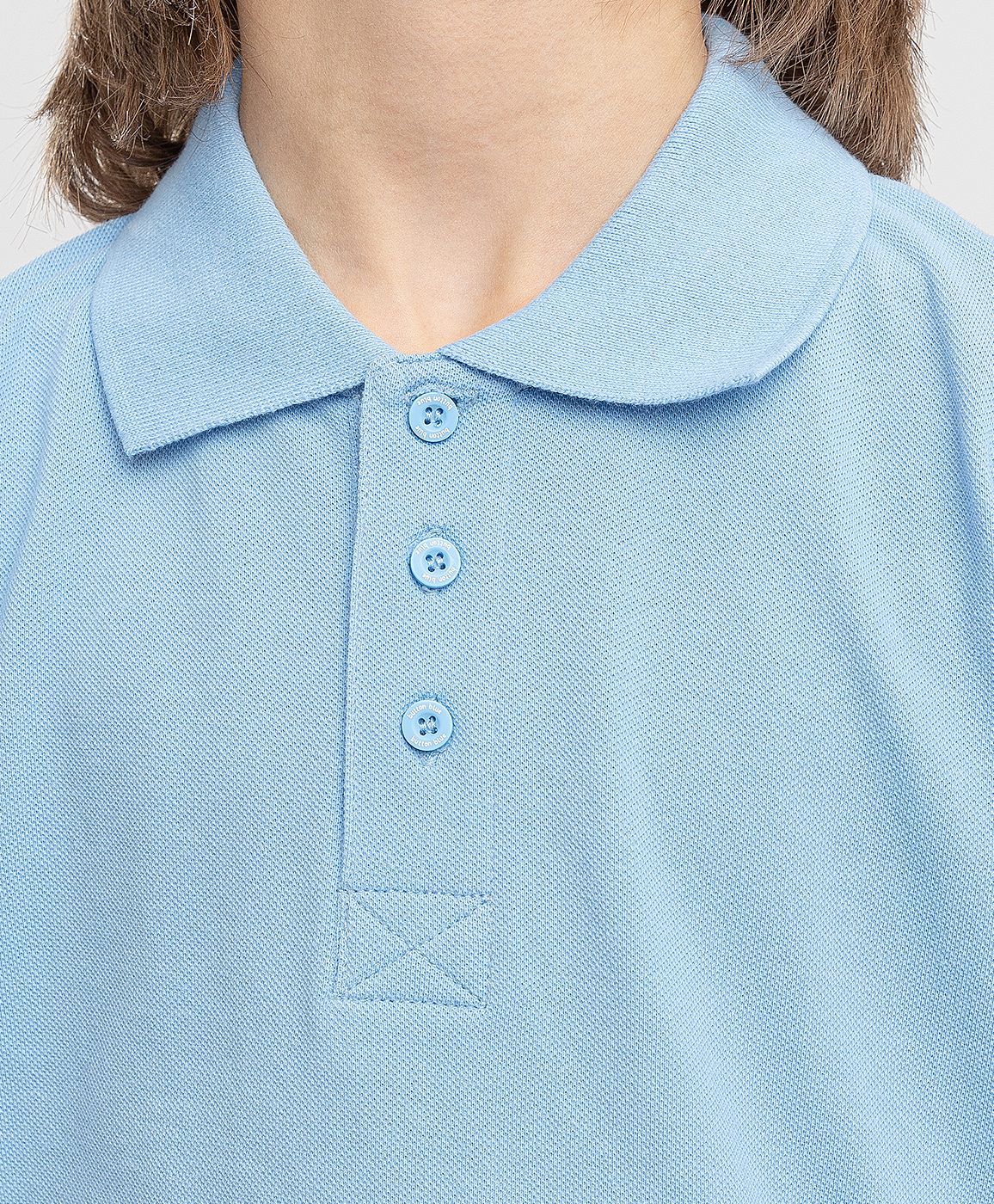 Футболка-поло с коротким рукавом голубая Button Blue