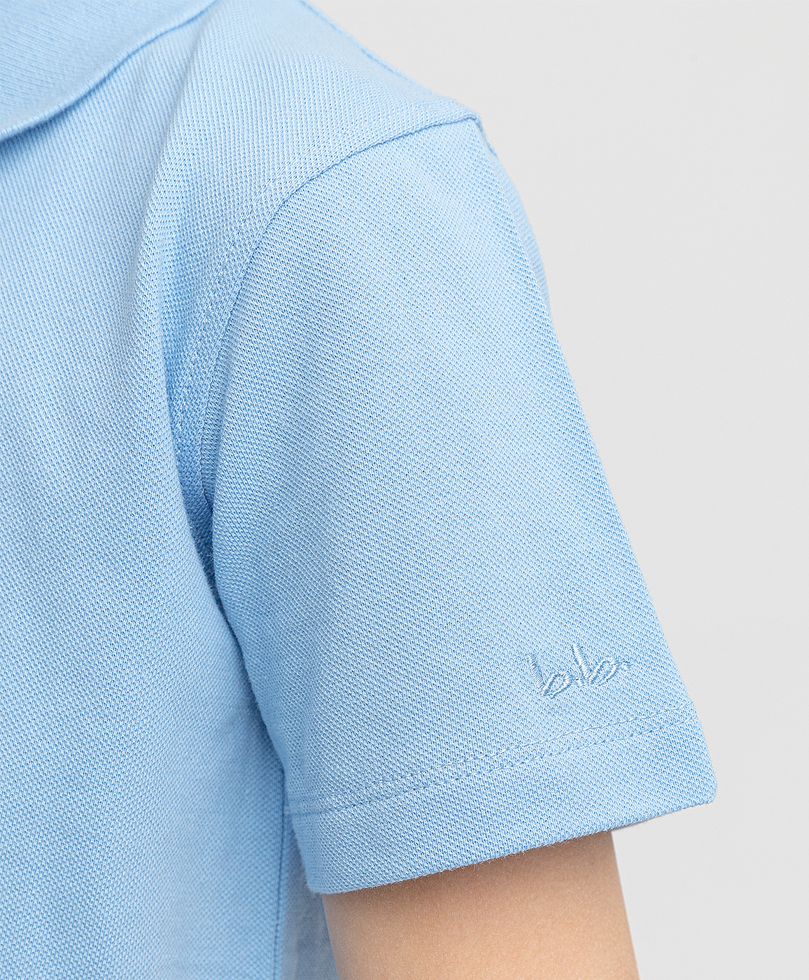 Футболка-поло с коротким рукавом голубая Button Blue