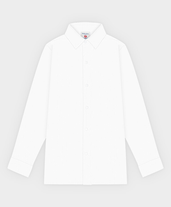 Сорочка трикотажная на кнопках белая Button Blue