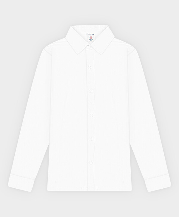 Сорочка трикотажная на кнопках белая Button Blue