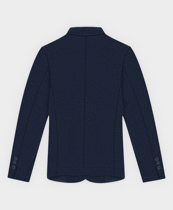 Пиджак классический из плотного трикотажа синий Button Blue