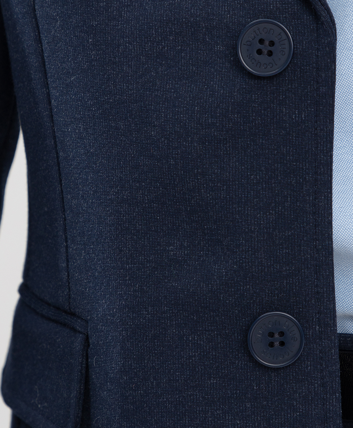 Пиджак классический из плотного трикотажа синий Button Blue
