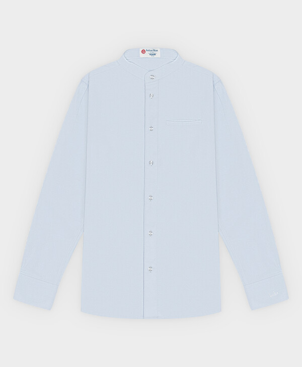 Сорочка классическая с карманом голубая Button Blue
