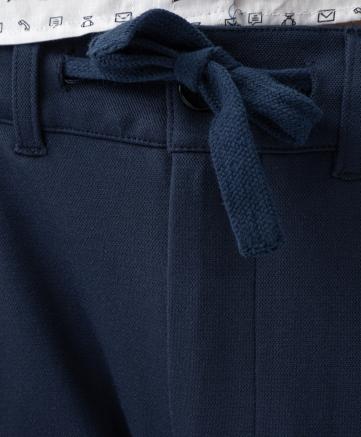 Брюки классические из трикотажа прямого кроя синие Button Blue