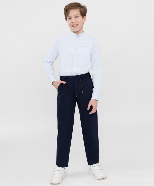 Брюки с резинкой на поясе синие Button Blue