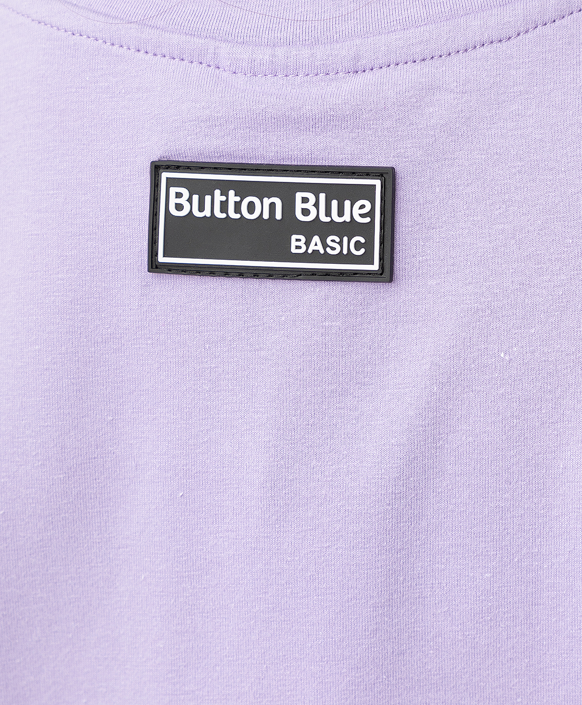 Футболка хлопковая со спущенным рукавом и принтом фиолетовая Button Blue