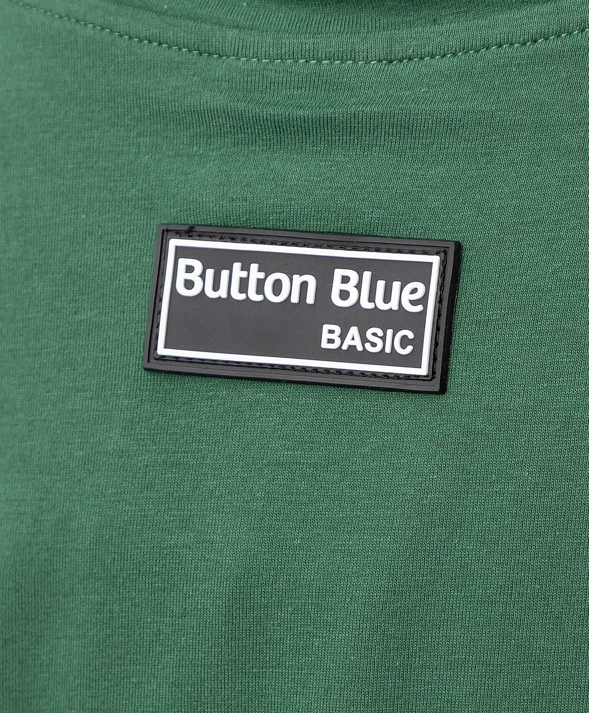 Футболка хлопковая со спущенным рукавом и принтом зеленая Button Blue
