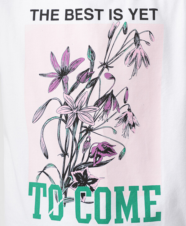 Футболка из хлопка с ярким принтом белая Button Blue