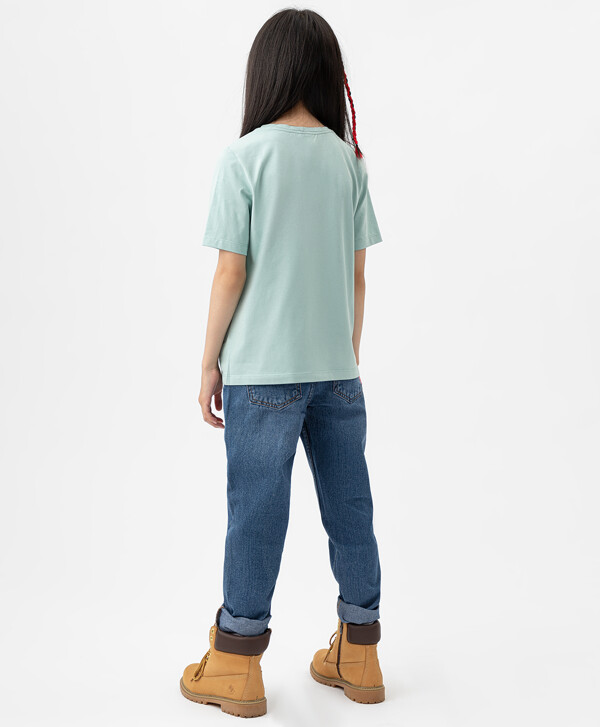 Джинсы mom fit синие Button Blue