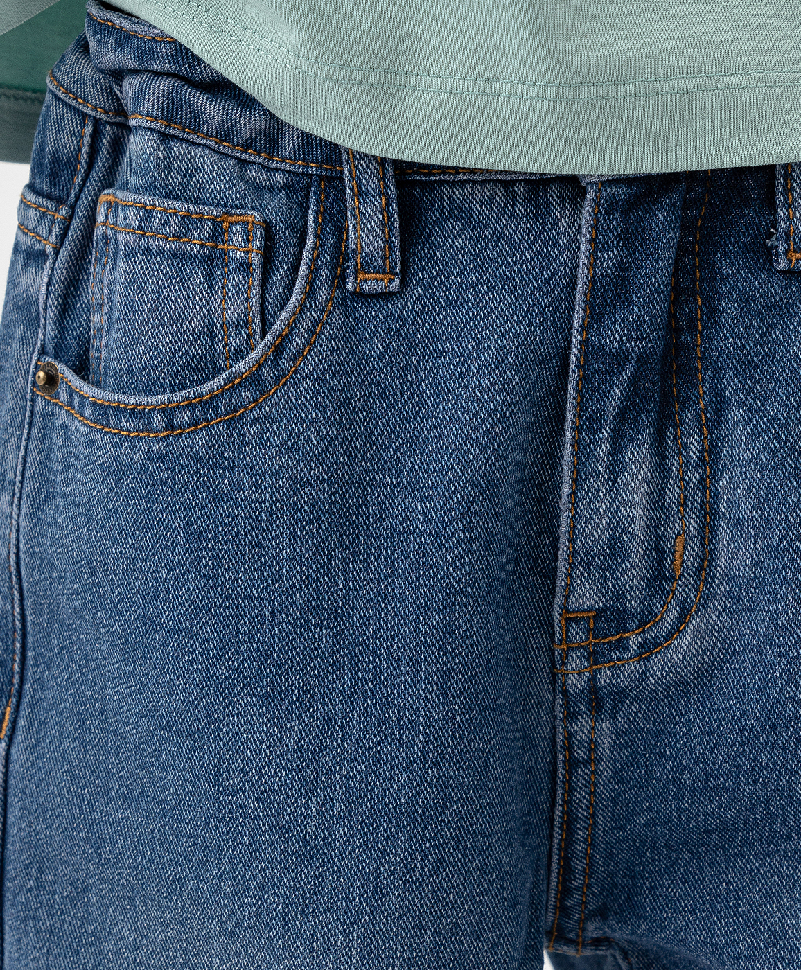 Джинсы mom fit синие Button Blue
