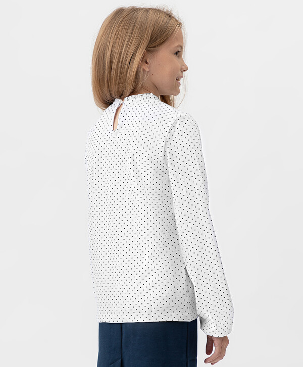 Блузка трикотажная школьная белая Button Blue