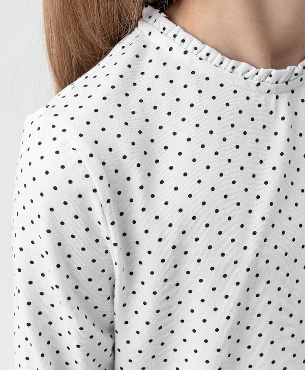 Блузка трикотажная школьная белая Button Blue