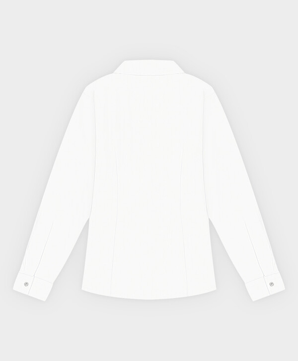 Блузка классическая со съемным бантом белая Button Blue
