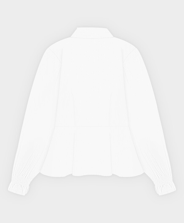 Блузка классическая с баской белая Button Blue
