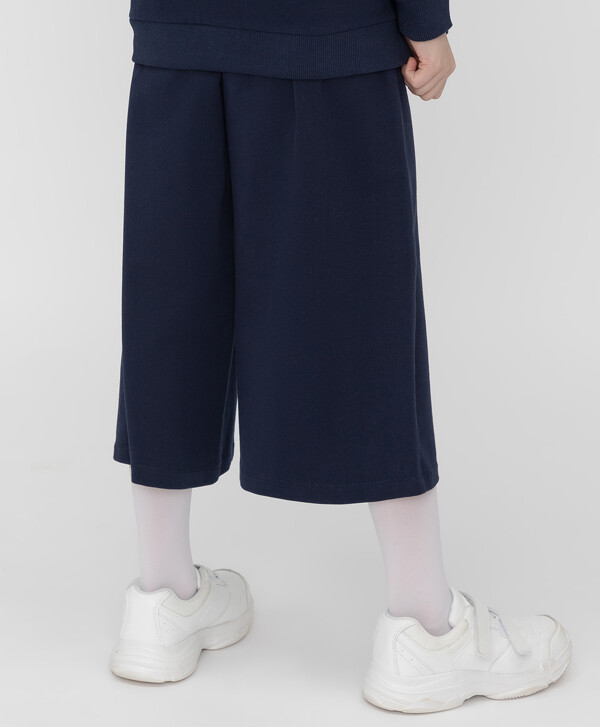 Брюки из футера широкого кроя синие Button Blue