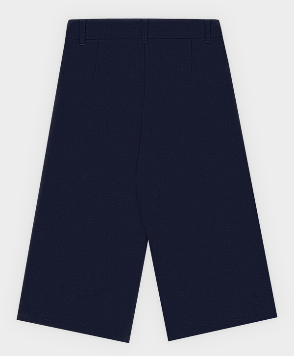 Брюки из футера широкого кроя синие Button Blue