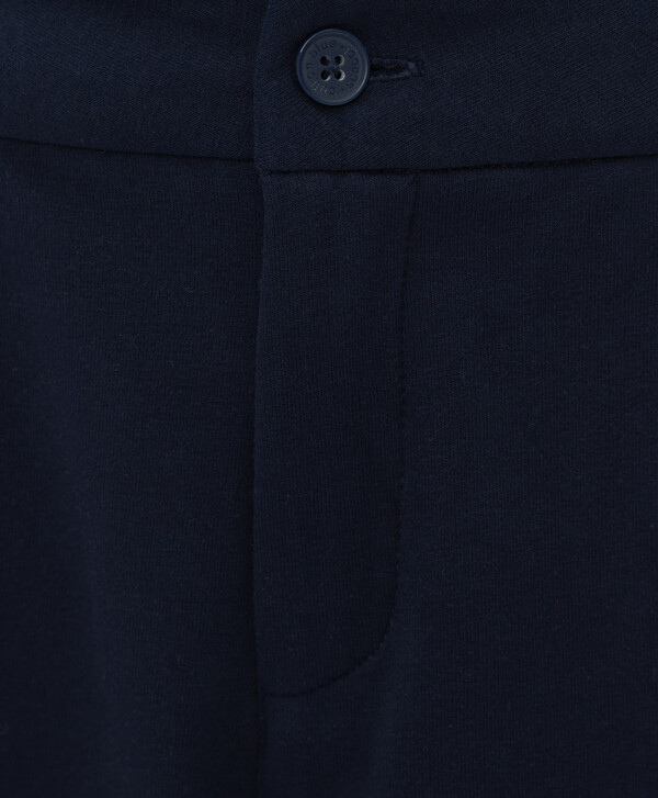 Брюки из футера широкого кроя синие Button Blue