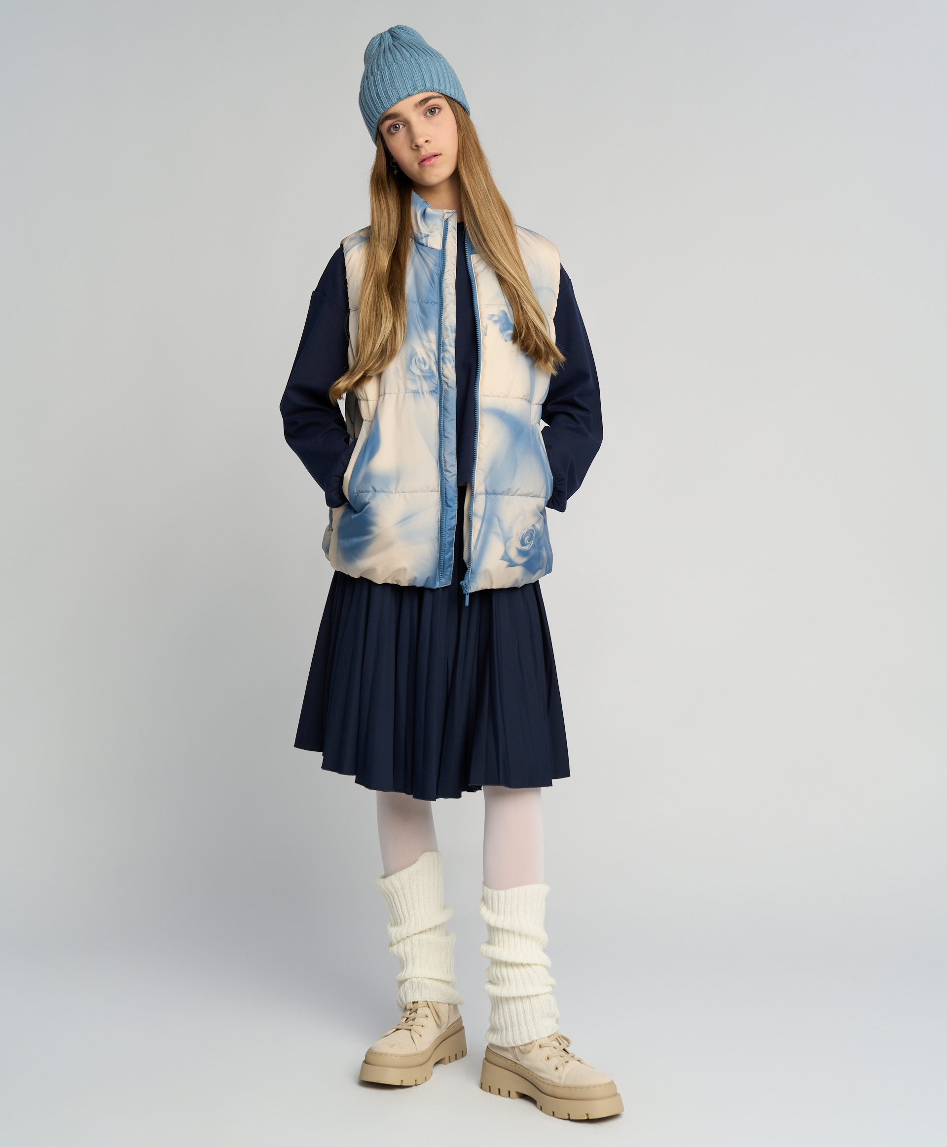 Колготки однотонные из мягкого трикотажа белые Button Blue