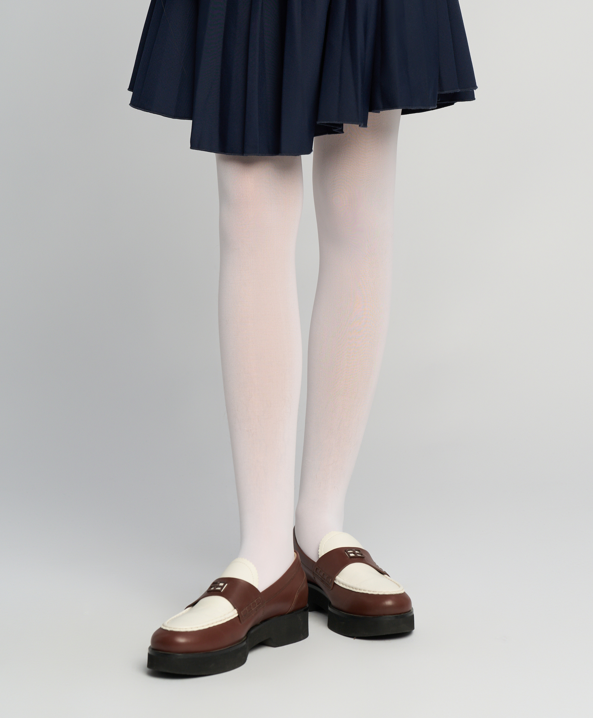 Колготки однотонные из мягкого трикотажа белые Button Blue
