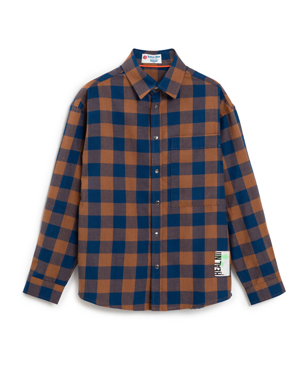Рубашка в клетку на кнопках Button Blue