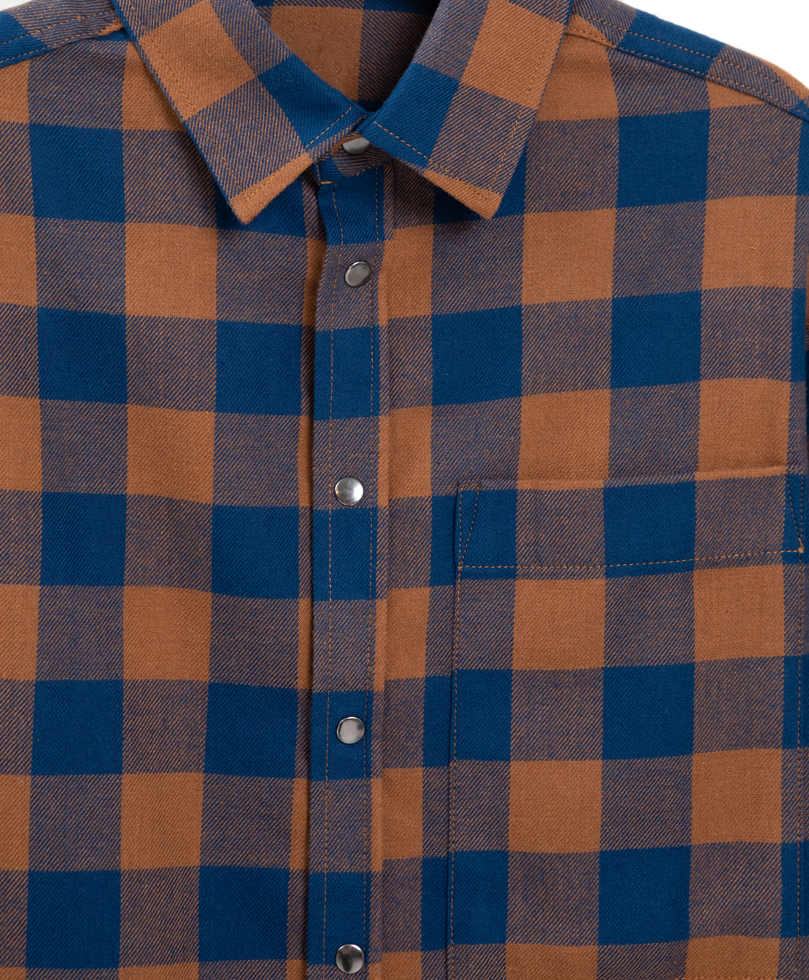 Рубашка в клетку на кнопках Button Blue
