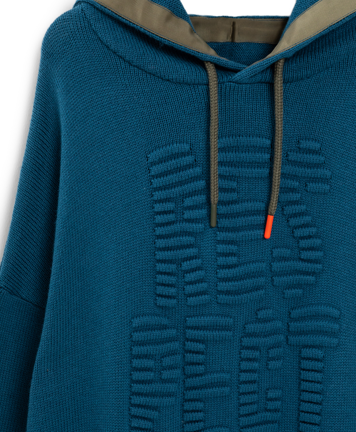 Джемпер вязаный с капюшоном синий Button Blue