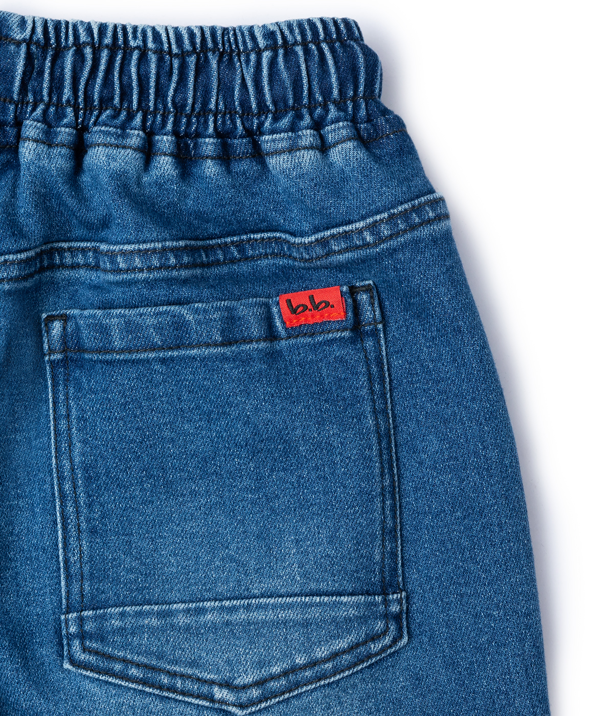 Брюки с поясом на резинке синие Button Blue