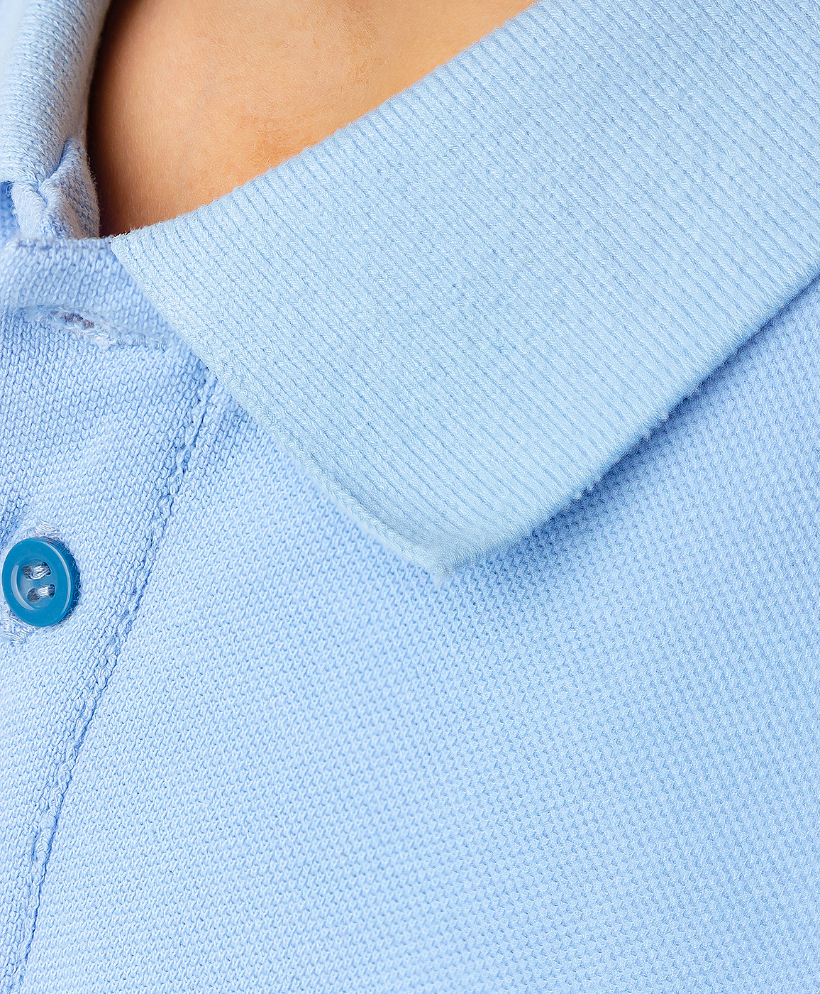 Футболка-поло с воротником голубая Button Blue