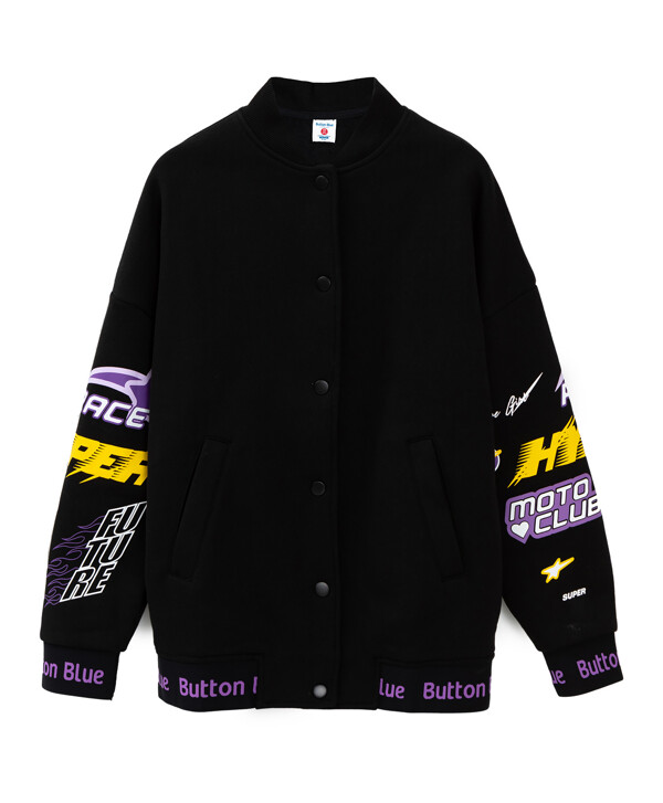 Толстовка на кнопках с начесом Button Blue