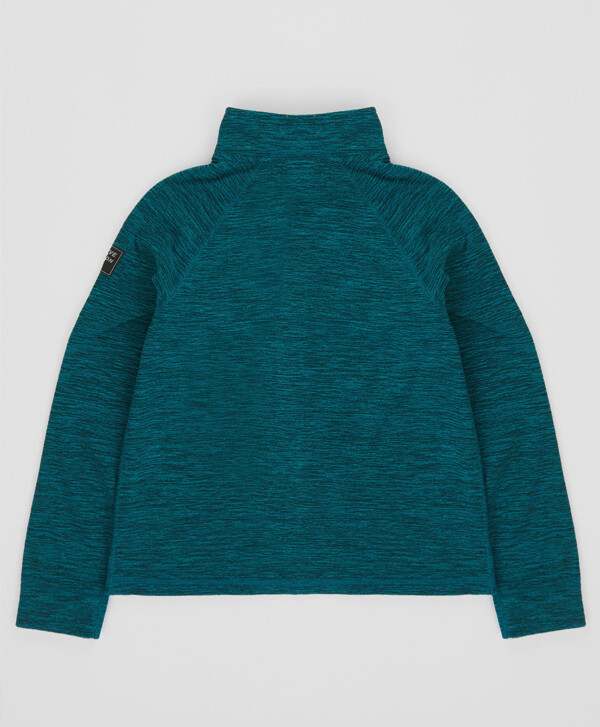Лонгслив флисовый на молнии зеленый для мальчика Button Blue