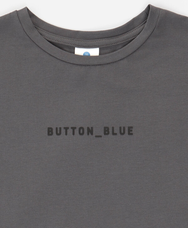 Футболка с коротким рукавом и принтом серая детская Button Blue