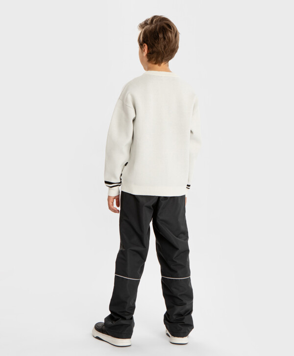 Брюки утепленные демисезонные со светоотражающими элементами черные детские Button Blue