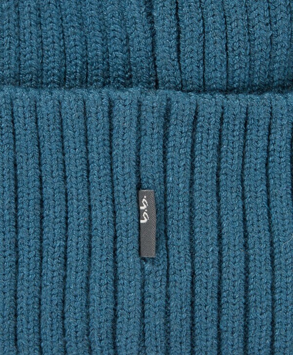 Шапка вязаная с отворотом синяя детская Button Blue
