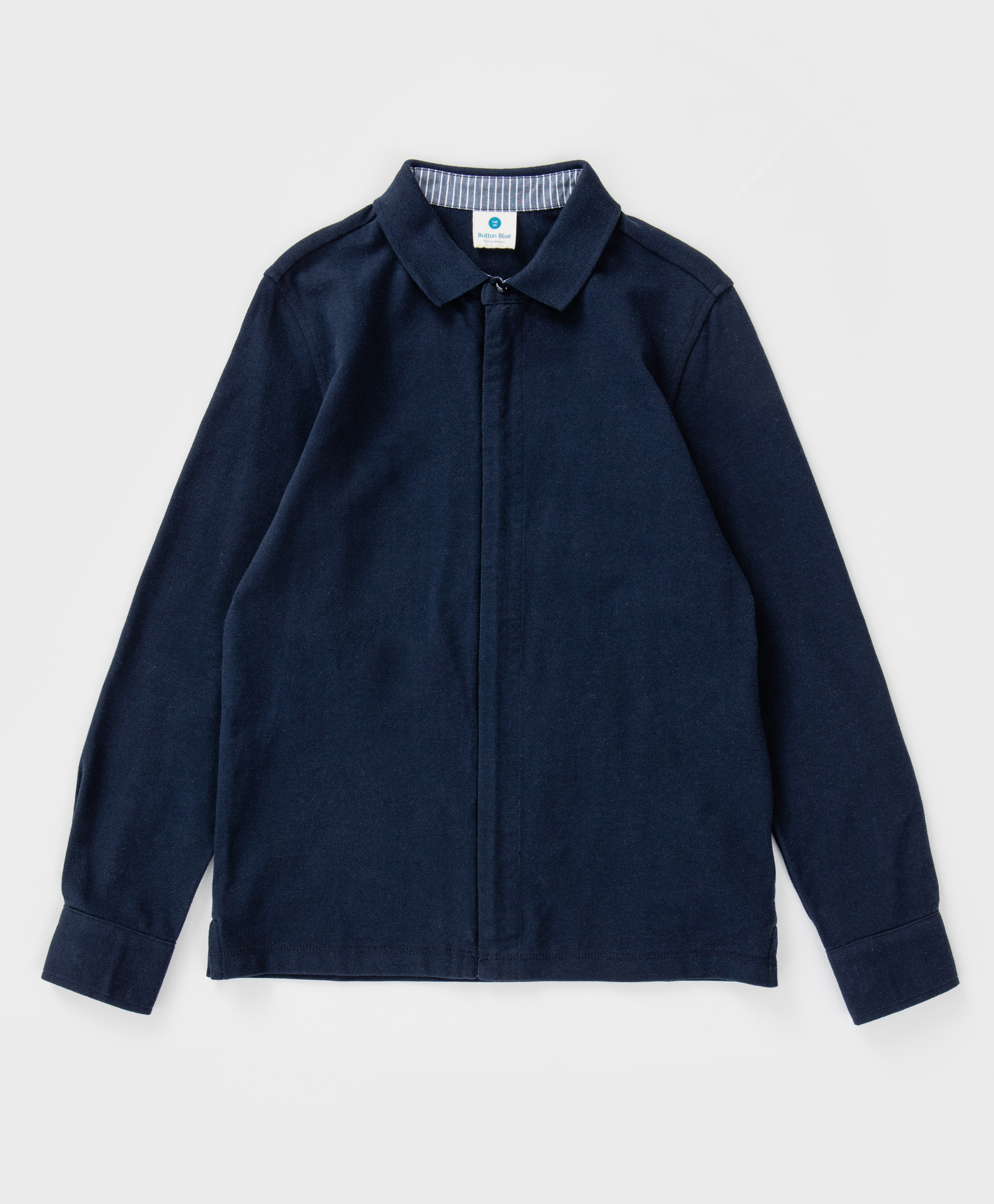 Сорочка трикотажная на молнии синяя Button Blue