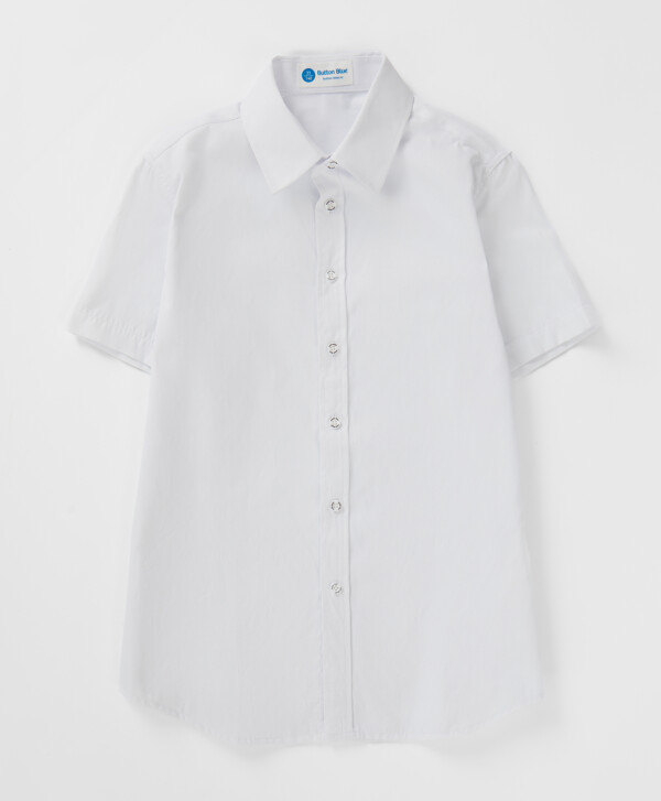 Сорочка в рубчик с коротким рукавом белая Button Blue
