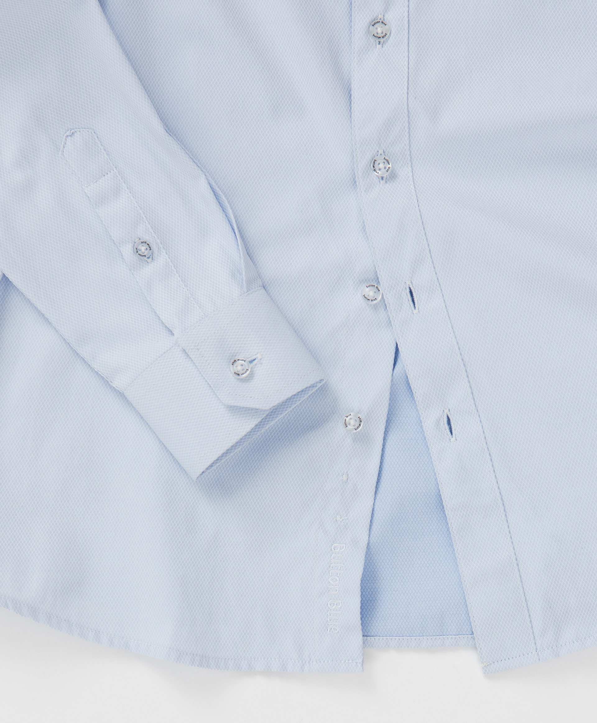 Сорочка в ромбик с воротником-стойка голубая Button Blue