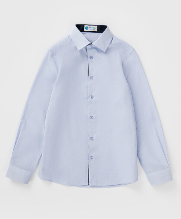 Сорочка с синей планкой голубая Button Blue