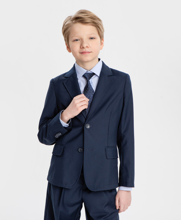 Галстук в точку с готовым узлом синий Button Blue