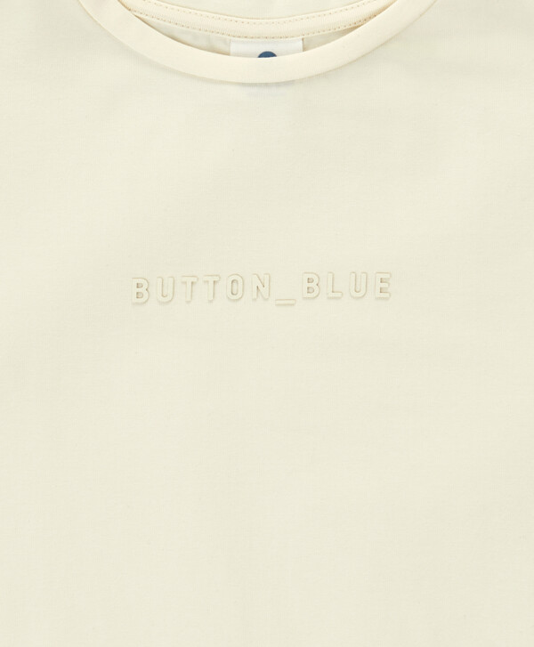 Футболка базовая с коротким рукавом и принтом молочная детская Button Blue