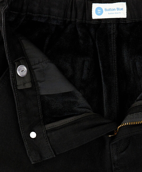 Джинсы утепленные прямые Regular fit черные детские Button Blue