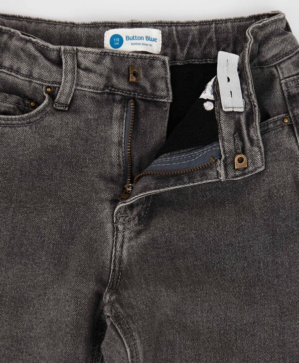 Джинсы Carrot fit утепленные серые детские Button Blue