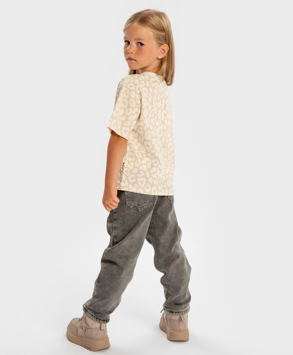 Джинсы Carrot fit утепленные серые детские Button Blue