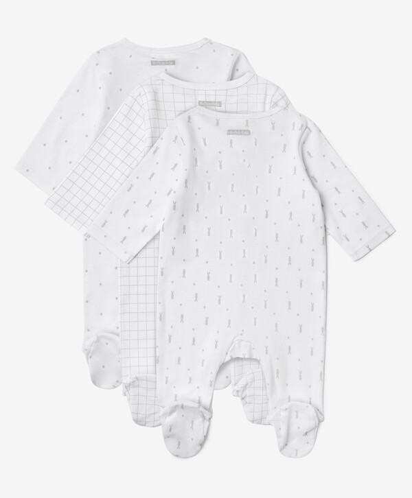 фото Комбинезоны-слипы унисекс комплект из 3-х штук белые gulliver gulliver baby