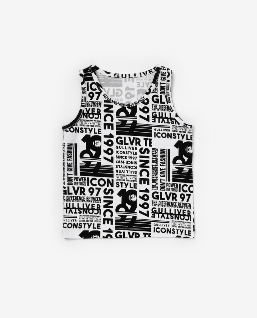 Майка из трикотажного полотна с рисунком для мальчика Gulliver